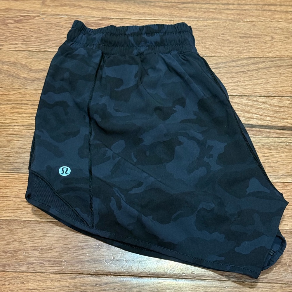 Lululemon Hotty Hot Black Camo Athletic Shorts